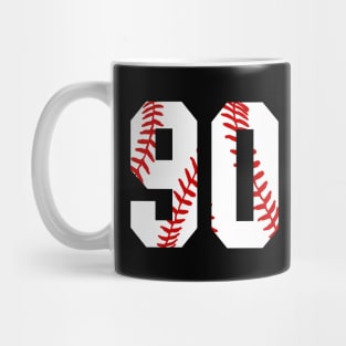 Baseball Number 90 #90 Baseball Shirt Jersey Favorite Player Biggest Fan Mug